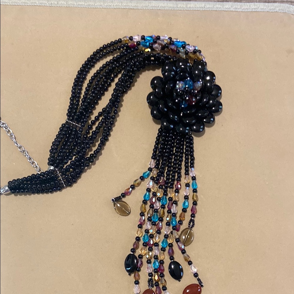 Joan Rivers Black and Blue Multi-Strand Necklace